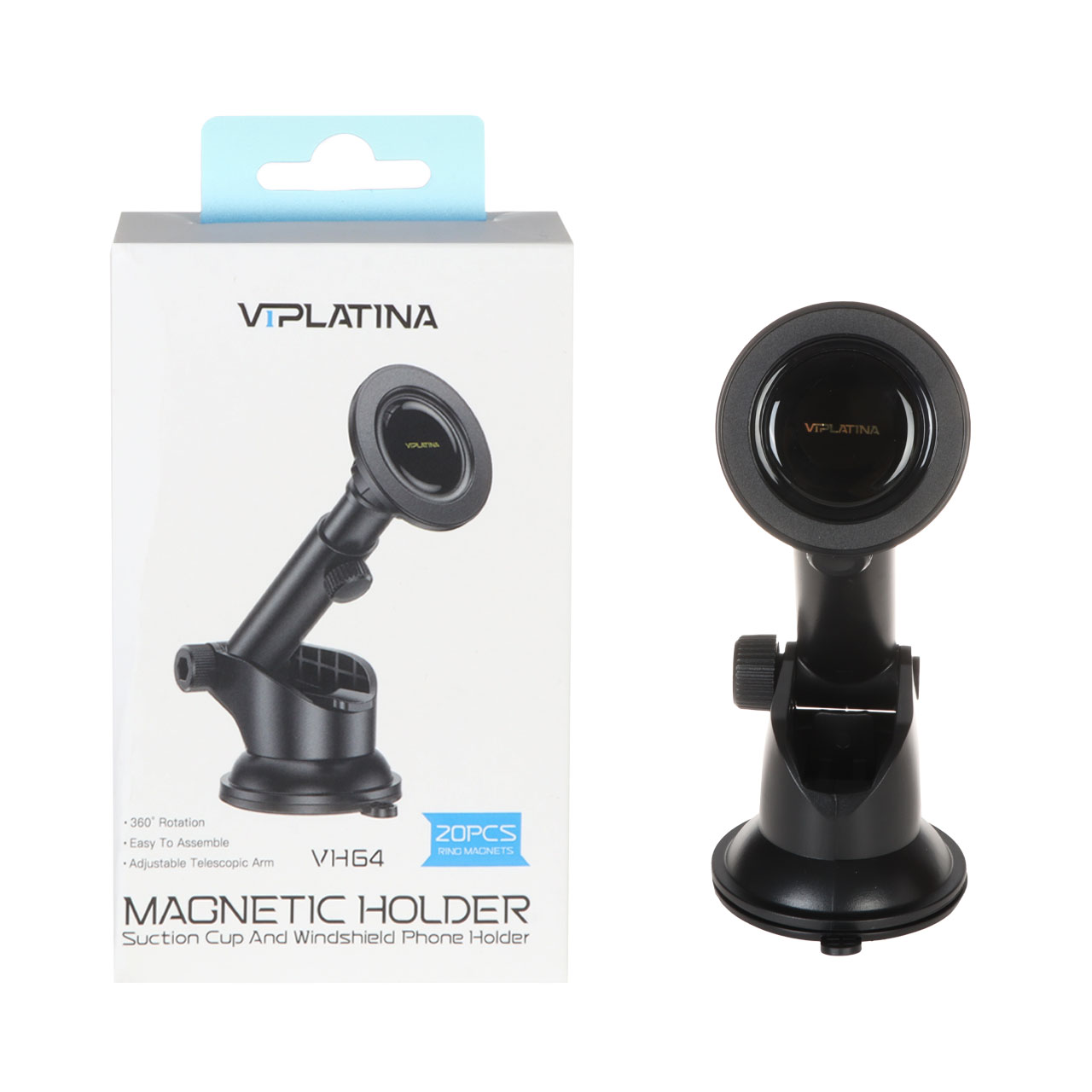 هولدر گوشی موبایل پایه دار مگنتی VIPLATINA مدل VH64 - مشکی